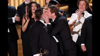 Matty Matheson and Ebon MossBachrach share a kiss at the Emmys [upl. by Ober]