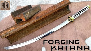 Rusted Railway Track Forged into a Beautiful KATANA [upl. by Gemini646]