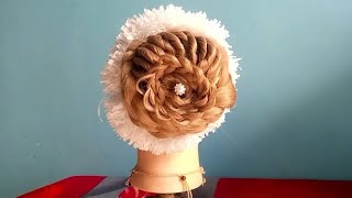 Unique Bun Hairstyle For Ladies  Party Hair Style  Simple And Stylish Hairstyle  Beautiful Bun [upl. by Hutchinson]