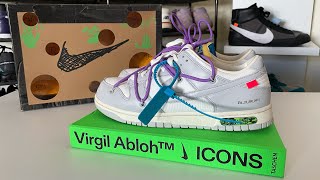 Off White x Nike Dunk Low quotThe 50quot Lot 47 unboxing y review en español [upl. by Nylanaj]