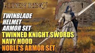 Elden Ring Twinned Knight Sword Navy Hood amp Nobles Armor Set Location TwinbladeHelmetArmor set [upl. by Merdith]