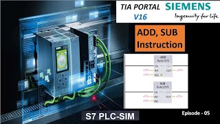 ADD SUB instruction program  TIA portal V16  Siemens PLC  ADD amp SUB instruction  TIA V16 [upl. by Verner]