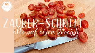 Der Zauberschnitt  viele Tomaten mit nur einem Schnitt halbieren [upl. by Anekahs]