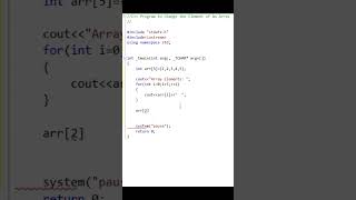 How to Replace an Element in an Array in C  coding education arrayprogram cplusplus cplus [upl. by Gunas536]