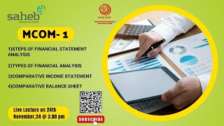 Finanacial Statement Analysis Comparative Income Statement  Lecture for MComI  YCMOU syllabus [upl. by Eesyak387]