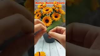 HERMOSOS 🌻 GIRASOLES🌻 HECHOS CON LIMPIAPIPAS Decoración para tu HOGAR en Minutos [upl. by Marthena248]