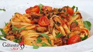 DELICIOASE LINGUINE CU FRUCTE DE MARE ȘI SOS DE ROȘII [upl. by Penland]