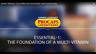 Essential 1 Multivitamin  How its Different from Common Brands  Andrew Lessman ProCaps [upl. by Nnylirak]