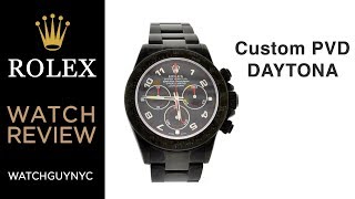 ROLEX BlackPVD Cosmograph Daytona Black BOC Coating Mens Watch  WatchGuyNYC [upl. by Bang]