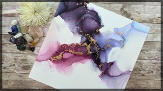 Easy 5Minute Abstract Art Relaxing Alcohol Ink Demo [upl. by Arias]