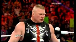 WWE RAW Brock Lesnar Attacks The New Age Outlaws And Accepts Triple Hs Challenge [upl. by Lunette]