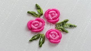 easy bullion knot rose tutorial for beginnersbullion stitch rose embroidery [upl. by Ardnuhs]