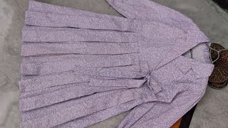 Box pleated coat collar kurti cutting and stitching for little girls [upl. by Akimahs801]