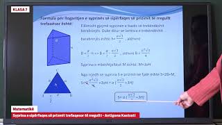 e Mesimi Klasa 7  7001 Matematikë  Syprina e sipërfaqes së prizmit trefaqësor të rregullt [upl. by Krein4]