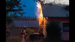 three alarm fire Sweet Home Oregon [upl. by Enar]