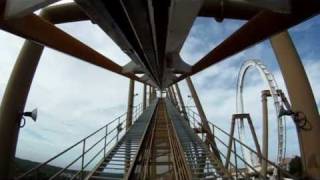 Pyrenees Roller Coaster POV Front Seat BampM Inverted Parque Espana 1080p HD [upl. by Nnep]