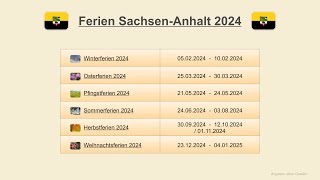 Ferien SachsenAnhalt 2024 [upl. by Raseac765]