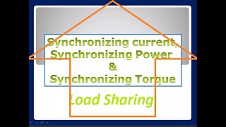 Synchronizing current Synchronizing power and Synchronizing torque and Load sharing [upl. by Derfliw]