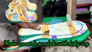 Make womens sandals with baby rug [upl. by Enilauqcaj]