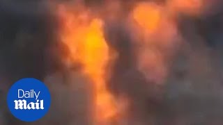 Ukraine grenade wipes out Russian tanks triggering huge explosion [upl. by Rebmak]