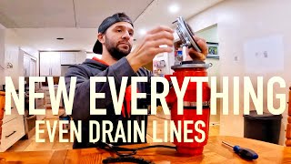 Complete DIY Kitchen Sink Installation Adding Plumbing Dishwasher Outlets Garbage Disposal [upl. by Angelita]