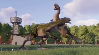 Gigantoraptor Vs Therizinosaurus  Jurassic World Evolution 2 [upl. by Aitnic]