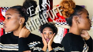 EASY HIGH PUFF easy ponytail using hairpiece 🔥 South African Youtuber Home made lephondo [upl. by Kasper]