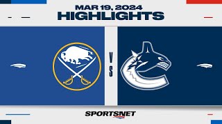 NHL Highlights  Sabres vs Canucks  March 19 2024 [upl. by Orlena]