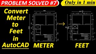 How to Convert AutoCAD Meter Drawing into Feet  AutoCAD Meter to Feet Conversion [upl. by Suiravaj837]