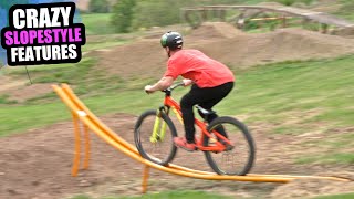 THIS BIKE PARK HAS CRAZY MTB SLOPESTYLE FEATURES AND TRAILS [upl. by Rodolphe140]