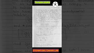 shorts STEFANS BOLTZMANN LAW Theleptonphysics vivek [upl. by Aicelef272]