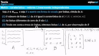 Matriz  Vetores Linearmente Independentes  Vetores Linearmente Dependentes [upl. by Meris]