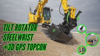 Tilt Rotator Steelwrist e Sistema GPS Topcon [upl. by Enirak]