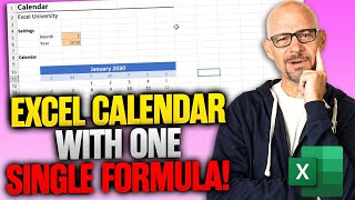 How to make an Excel Calendar with one single formula [upl. by Tomkins174]