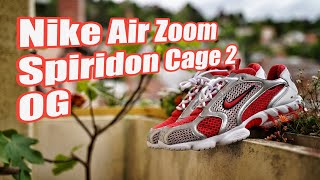 Nike Air Zoom Spiridon Cage 2 OG Red Silver Review amp On Feet [upl. by Mixie]