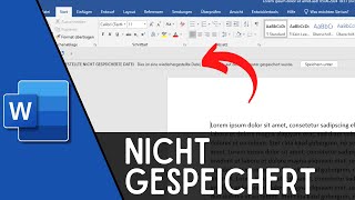 Word Dokument  Datei wiederherstellen  Nicht gespeichert Rettung ✅ [upl. by Meehyrb502]