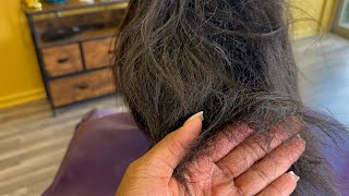 Relaxer broke her hair off How we fixed her damaged hair pt2 [upl. by Kwasi]