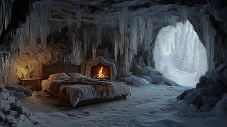 Entspannen Sie Sich Und Schlafen Sie Tief In Der Winterhöhle  Warmes Lagerfeuer In Einer Schneestur [upl. by Uzial]