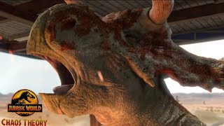 Helping a Stuck Nasutoceratops Jurassic World Chaos Theory Season 1 Clip [upl. by Uela259]