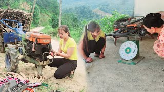 Genius girl asked her uncle to help fix a tractor that died on the road repair girl [upl. by Eltsyrc]