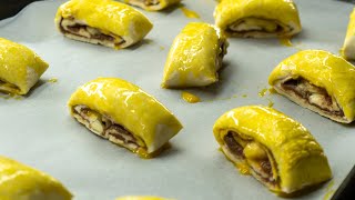 Banana Nutella Puff Pastry Recipe [upl. by Martz]