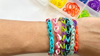 Easy Rubber Band Bracelet Single Chain With 2 Fingers  no loom [upl. by Schatz941]