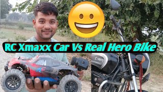 Traxxas Maxx RC Car Vs Real Bike Racing 😃 Video  Remote Control Car [upl. by Eelyab635]