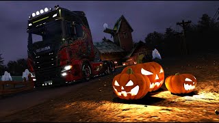 Transporting Halloween treats  Scania S  ets2 v151 [upl. by Airyt]