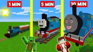 THOMAS THE TANK ENGINE BUILD BATTLE CHALLENGE In Minecraft  NOOB VS PRO  Maizen Mizen Parody [upl. by Acyre355]