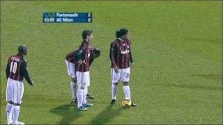 Ronaldinhos Perfect Freekick Goal  PortsmouthAC Milan [upl. by Oletta]