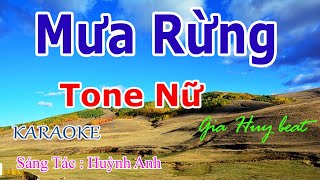 Mưa Rừng  Karaoke  Tone Nữ  Nhạc Sống  gia huy beat [upl. by Nhabois]