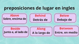 Aprende 20 preposiciones de lugar en ingles con ejemplos en frases [upl. by Nanyt]