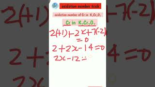 ll trick to calculate oxidationnumber ll oxidation number of cr in K₂Cr₂O₇ ll [upl. by Aneleh]