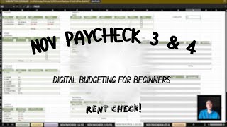 NOVEMBER 2024 PAYCHECK 3 amp 4MICROSOFT EXCEL BUDGETING FOR BEGINNERSBUDGETING RENT CHECKS [upl. by Otte]